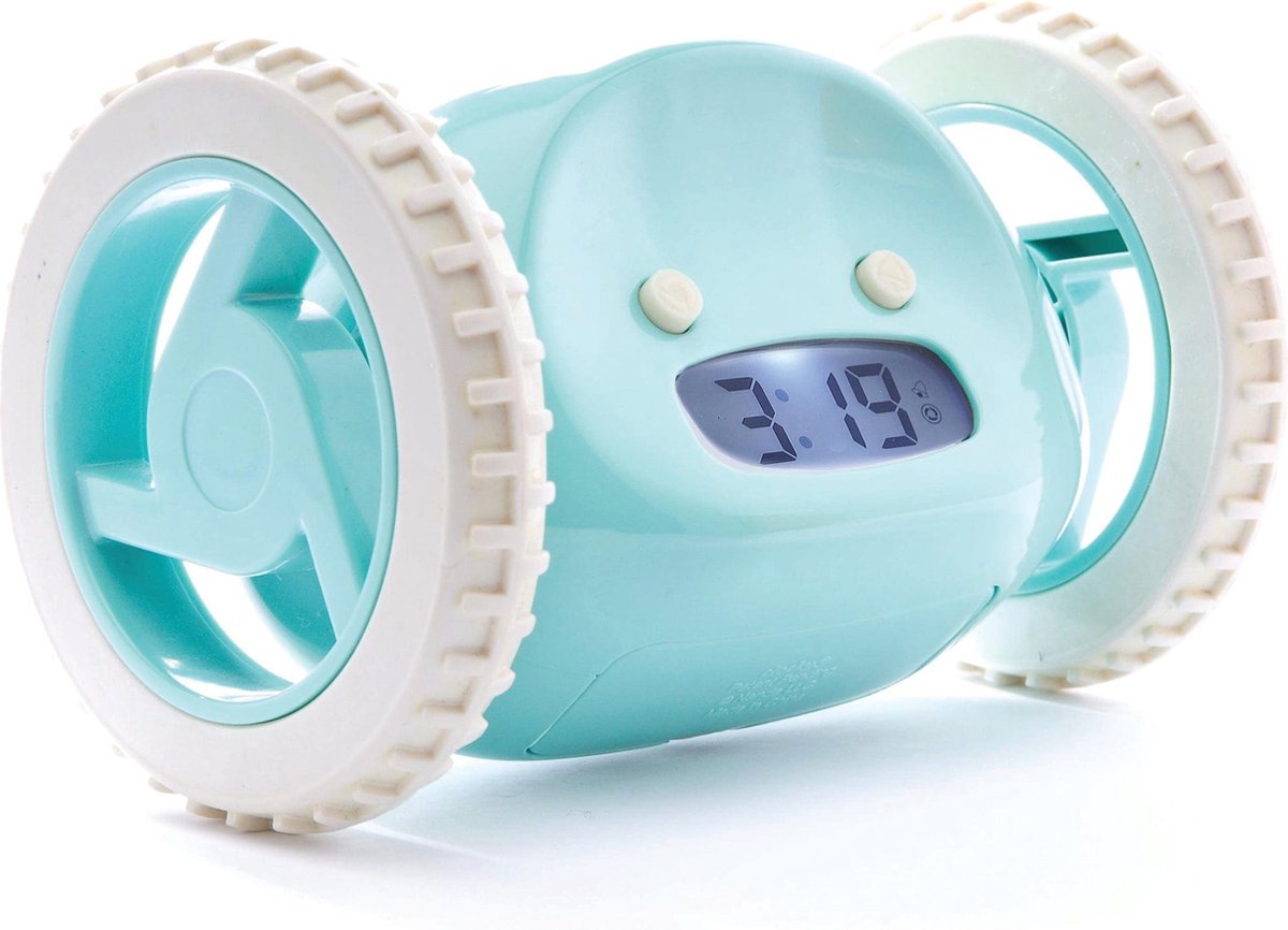 Clocky - alarm klok op wielen - lichtblauw - cl-blue