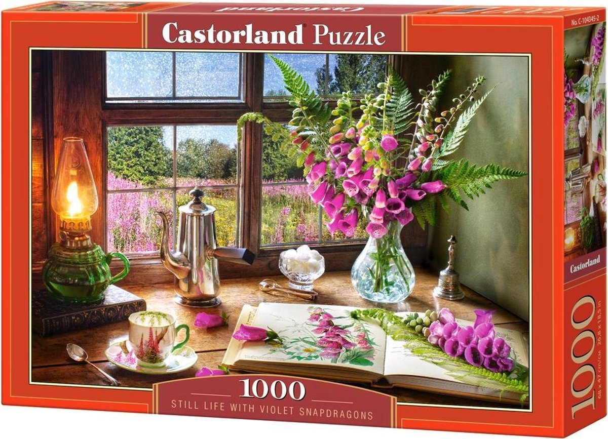 Castorland still life with violet snapdragons – puzzel – 1.000 stukjes – satijnen afwerking – perfecte pasvorm – europese kwaliteit