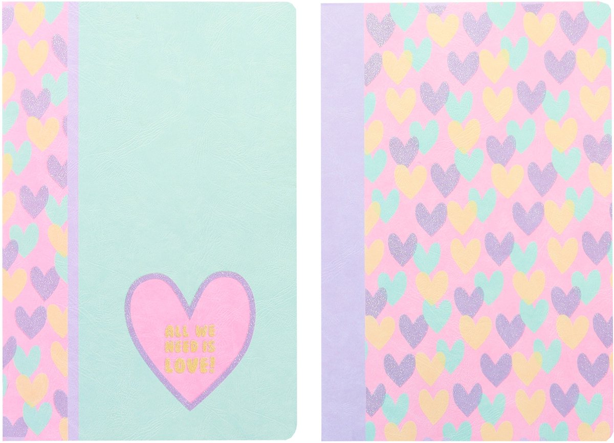 Kangaro schriften - b'log hearts - formaat a4 - met lijn - 2 stuks