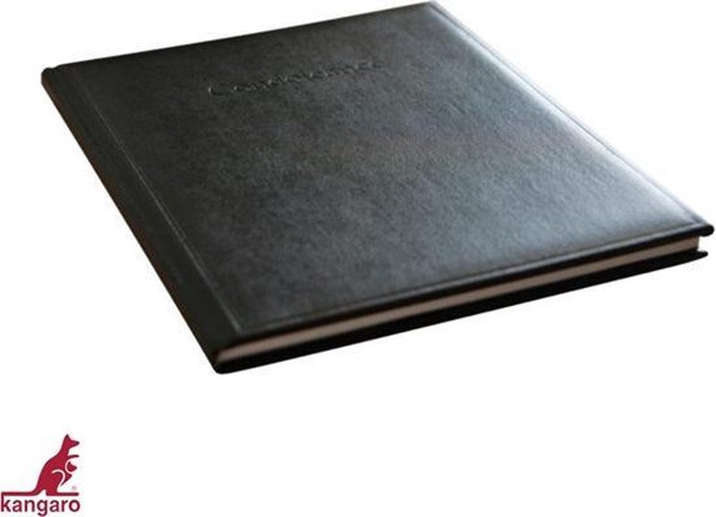 Kangaro condoleance album - 26x21cm - zwart - gastenboek - k-6630