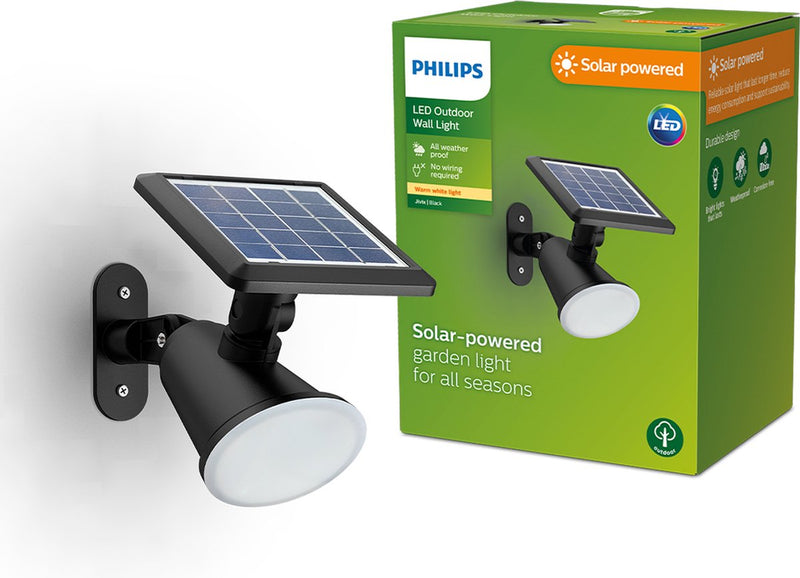 Philips led philips jivix solar wandlamp - zwart