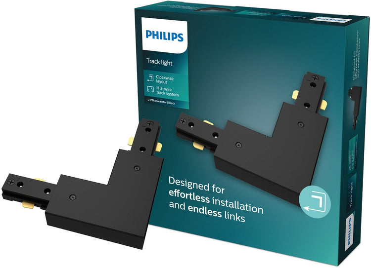 Philips led philips easylink - connector - l-vormige connector - rechtse hoek - zwart - railverlichting