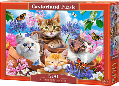 Castorland legpuzzel kittens with flowers, 500st.