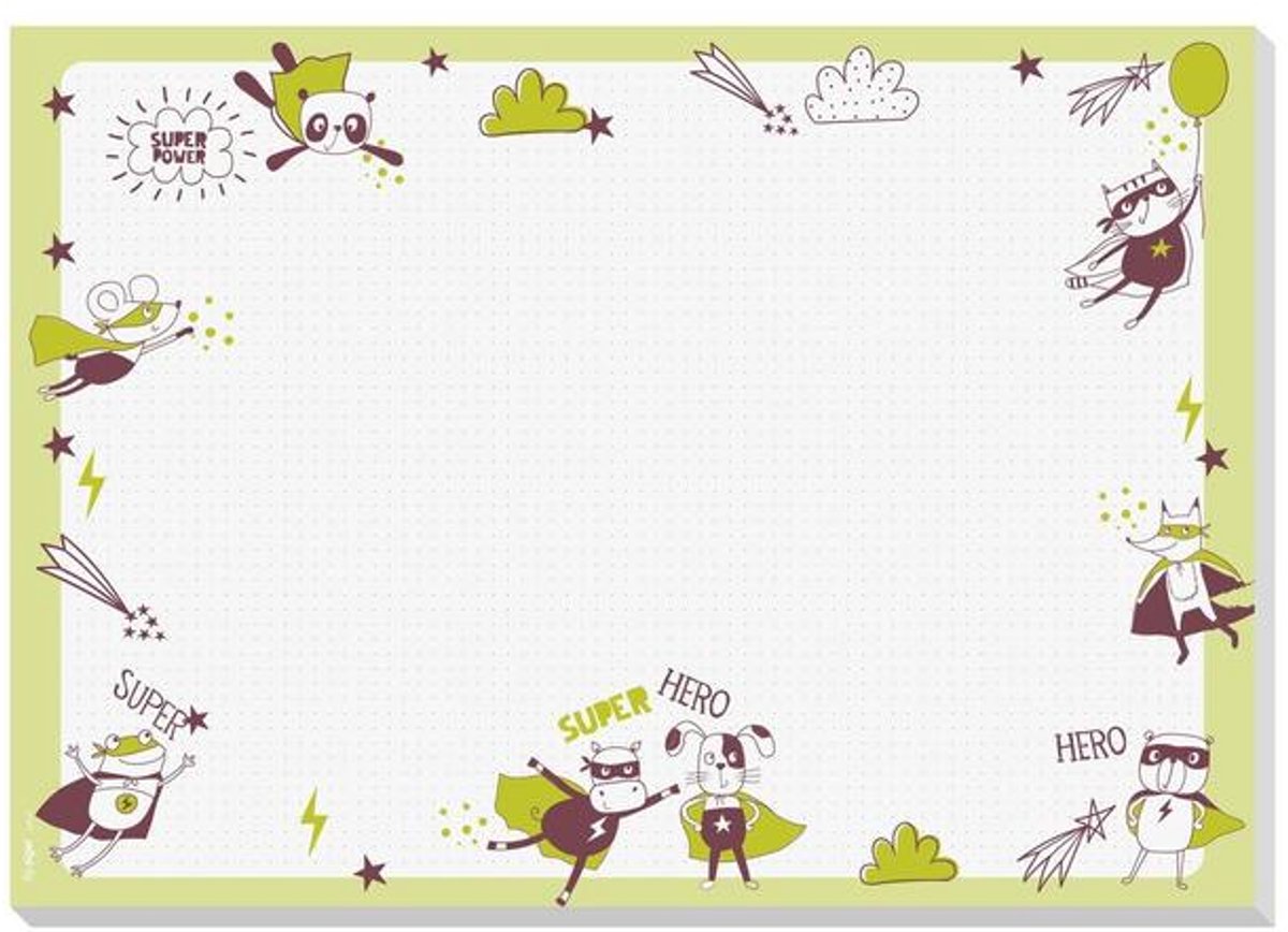 Sigel bureauonderlegger - little heroes - formaat a3 - 30 vel afscheurbaar - si-ho900