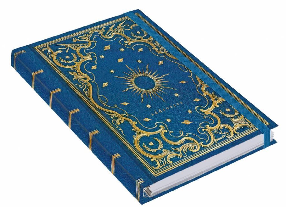 Peter pauper adressbook - celestial - 11x15 cm - met elastieksluiting - 11x15 cm