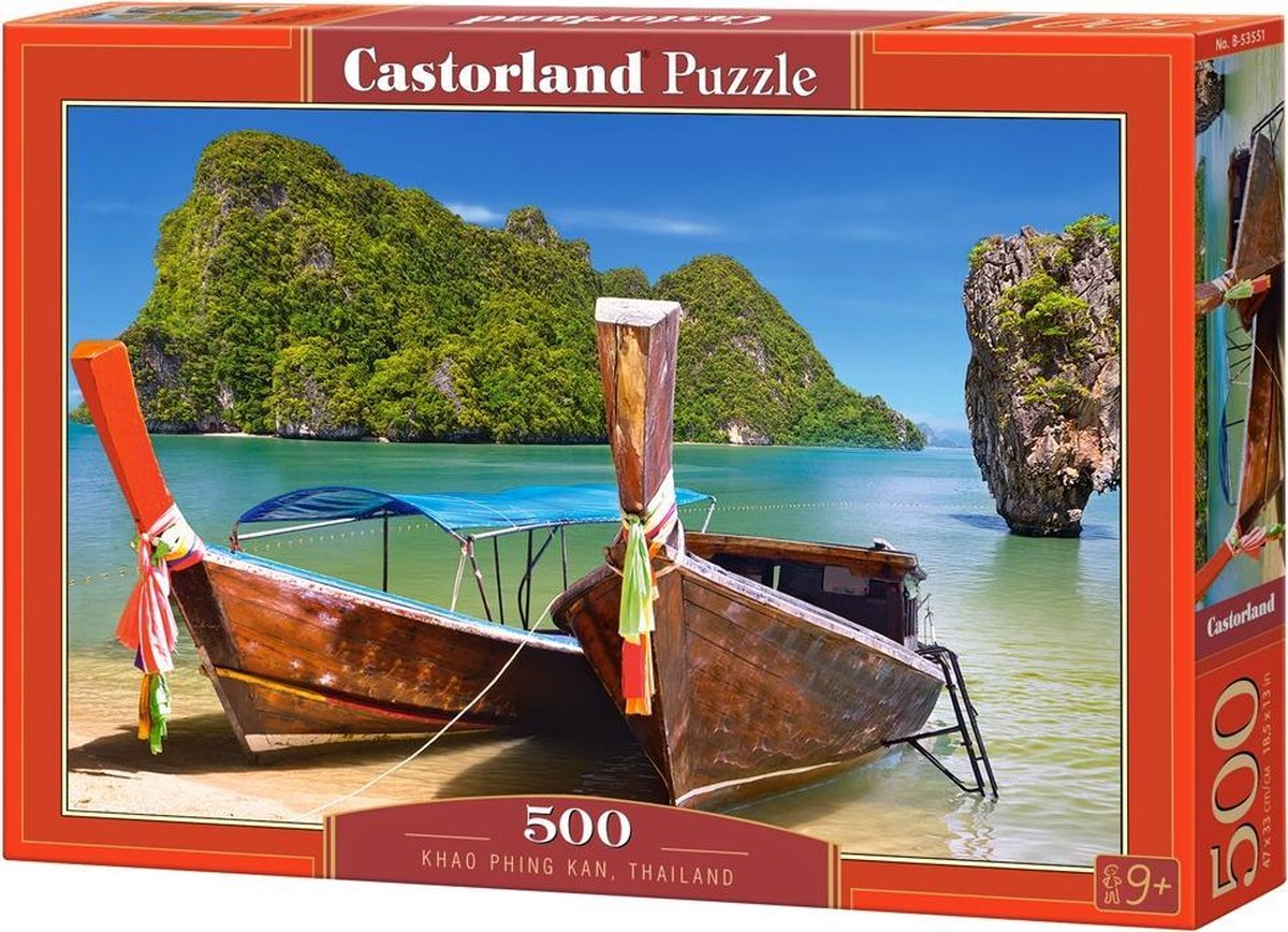 Castorland khao phing kan, thailand – puzzel – 500 stukjes – satijnen afwerking – perfecte pasvorm – europese kwaliteit