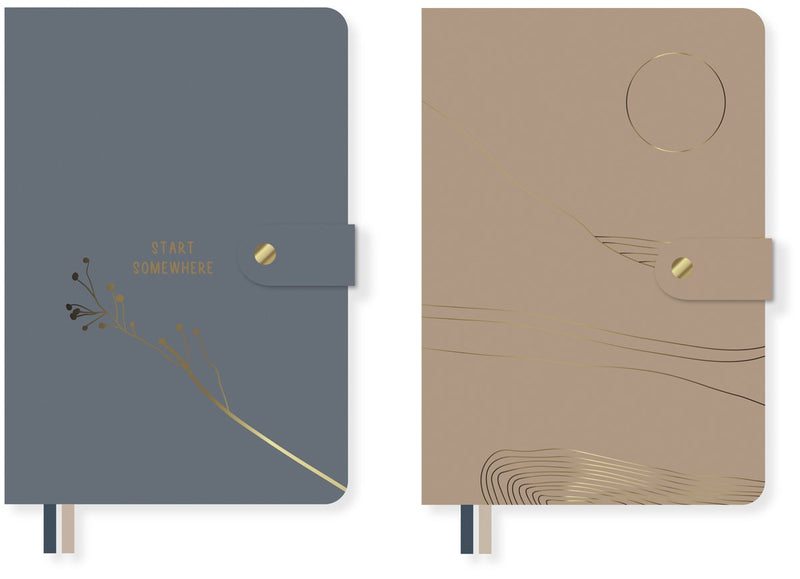 Kangaro notitieboek - soft scenes - a5 - softcover - lijn - pu - 80 grams fsc - 160 pagina's - 2 stuks - k-pm01710006