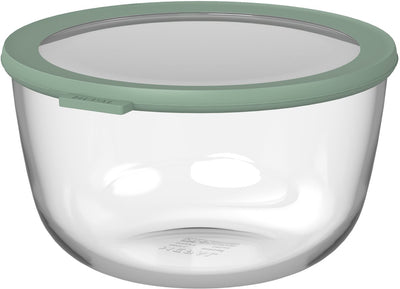 Mepal glazen vershouddoos rond cirqula - 3000 ml - glazen vershoudbakjes - hittebestendig tot 550 °c. zonder deksel - meal prep bakjes - nordic sage