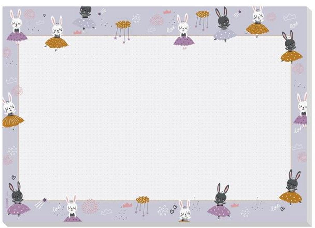 Sigel bureauonderlegger - bunny ballerinas - formaat a3 - 30 vel afscheurbaar - si-ho920