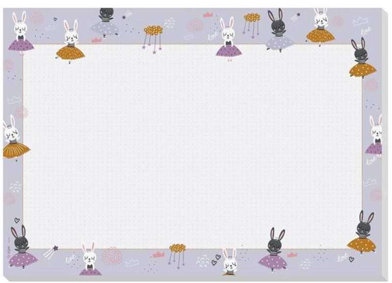 Merkloos sans marque sigel bureauonderlegger - bunny ballerinas - formaat a3 - 30 vel afscheurbaar - si-ho920