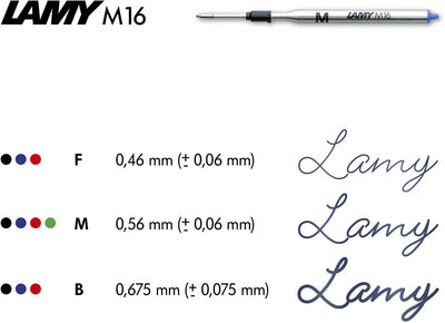 Lamy scala balpen 251 - van roestvrij staal in de kleur geborsteld, satijn afwerking met draaimechanisme - incl. m 16 grote capaciteit vulling in zwart