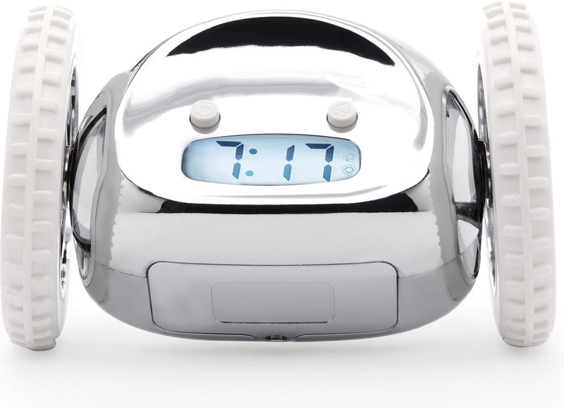 Clocky - alarm klok op wielen - chroom - cl-chrome
