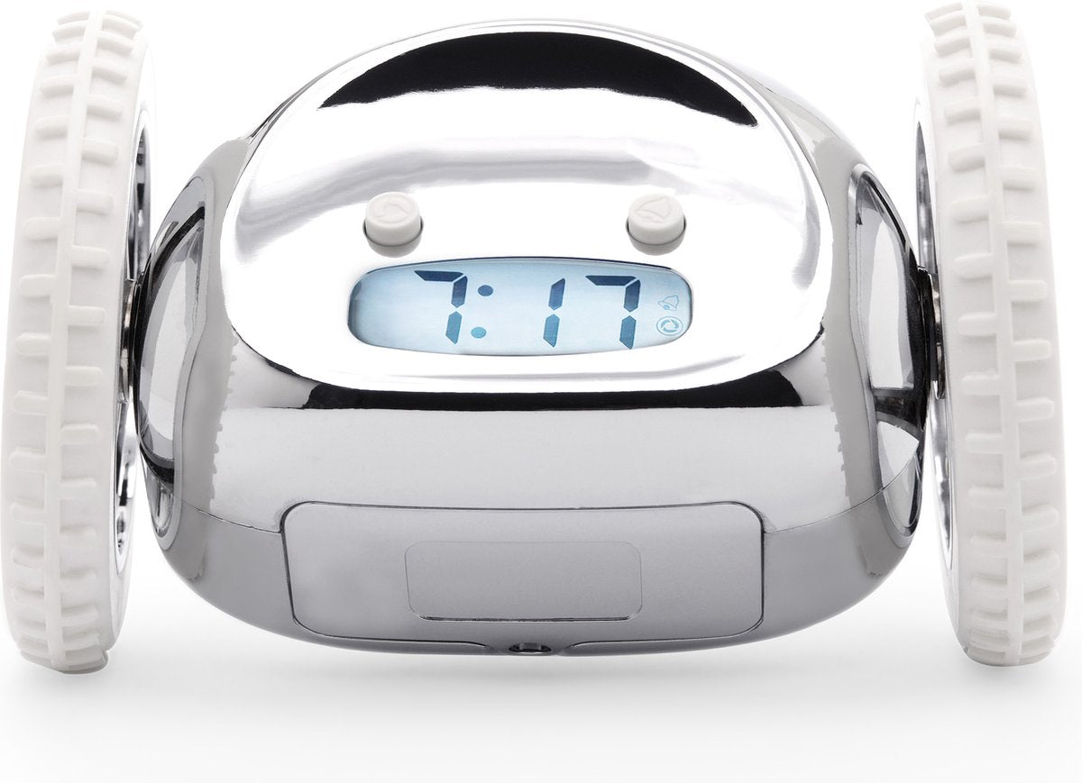 Clocky - alarm klok op wielen - chroom - cl-chrome