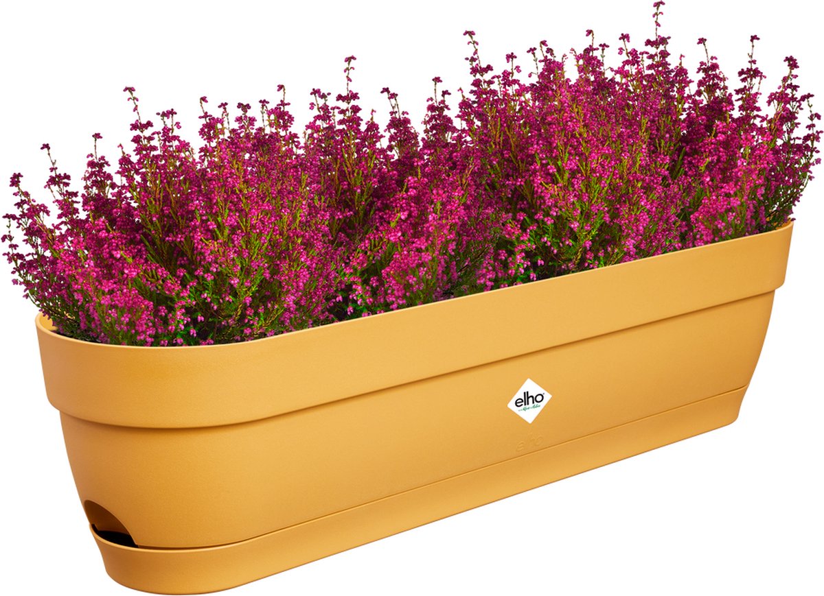 Elho vibia campana balkonbak 70 - plantenbak voor balkon - ø 69.0 x h 17.0 cm - honinggeel