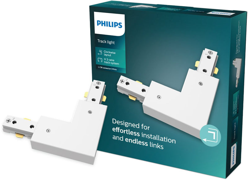 Philips led philips easylink - connector - l-vormige connector - rechtse hoek - wit - railverlichting