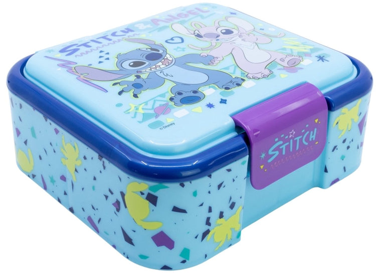 Stor s.l. stitch angel broodtrommel – 3-vaks kinder lunchbox – 900 ml – bpa-vrij – stevig lekvrij – disney design
