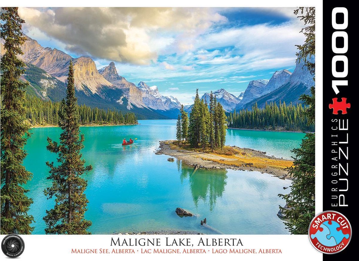 Eurographics - maligne lake, alberta, canada - 1000 stukjes 68×48cm (b×h) - legpuzzel