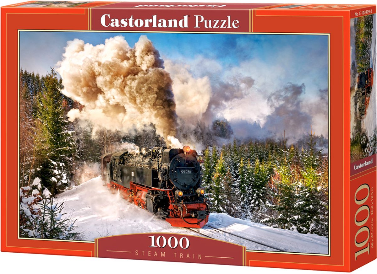 Castorland steam train – puzzel – 1.000 stukjes – satijnen afwerking – perfecte pasvorm – europese kwaliteit