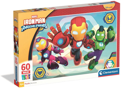 Clementoni kinderpuzzel marvel iron man - puzzel 60 maxi stukjes - legpuzzel voor je kind - educatief speelgoed - puzzels voor kinderen vanaf 4 jaar