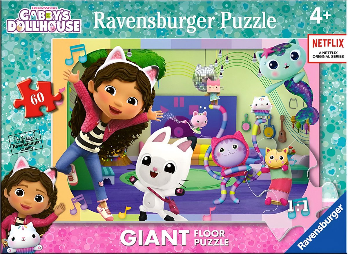 Ravensburger , 60 stukjes gabby's poppenhuis puzzel, veelkleurig