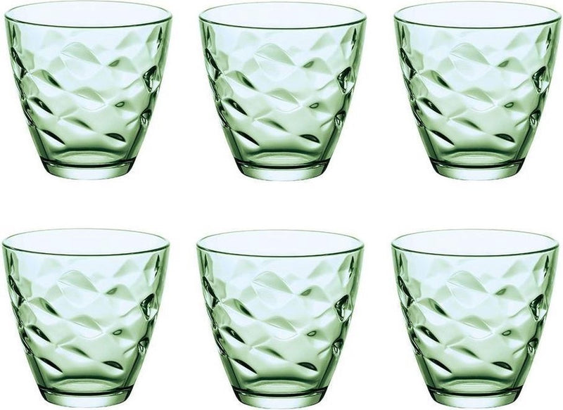 Bormioli rocco flora verde glazen 260 ml - groen - set-6