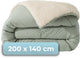Hush. living hush living - wasbaar dekbed tweekleurig design sage green teddy - 140x200 cm – 300 gsm - inclusief bijpassende kussensloop
