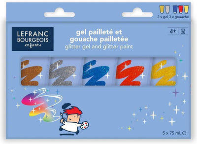 Lefranc bourgeois paris lefranc bourgeois 807307 education glitter gel glitter gouache set 5x75ml | kindvriendelijke glitterverf | mengbaar wasbaar vanaf 4 jaar