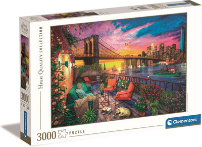 Clementoni - puzzel - 3000 stukjes - manhattan balkon zonsondergang - puzzel voor volwassenen