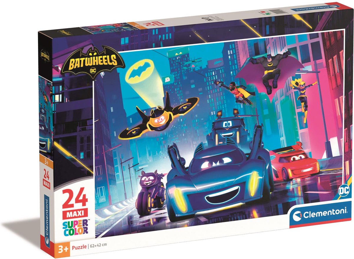 Clementoni - puzzel - 24 stukjes - maxi batwheels - puzzel voor kinderen - vanaf 3 jaar