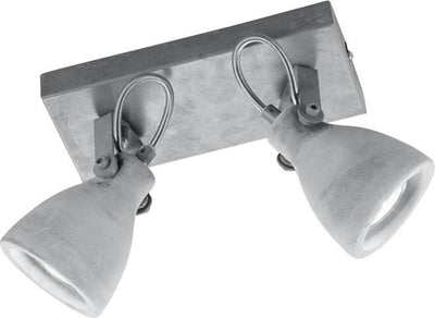 Trio concrete - spot - betonkleurig - excl. 2x gu10 3 w - plafondbevestiging