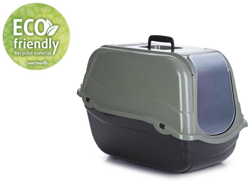 Beeztees romeo eco - kattenbak - groen - zwart 57 x 39 x 41 cm