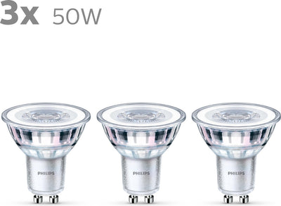 Philips led energiezuinige spot - 50 w - gu10 - koelwit licht - 3 stuks - bespaar op energiekosten