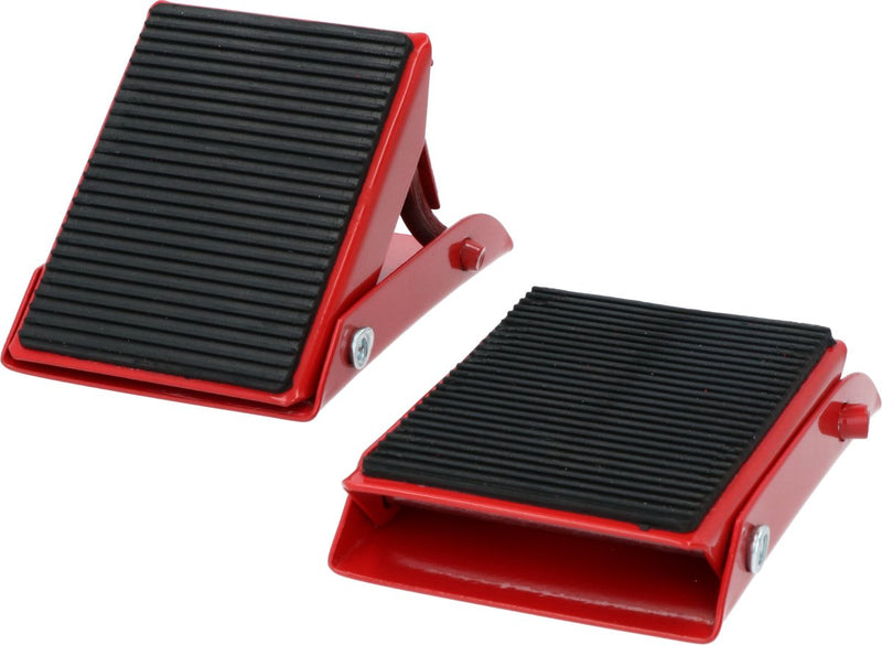Carpoint wielkeggen inklapbaar – set van 2 – 900 kg – metaal – rood zwart – voor caravan, camper aanhanger