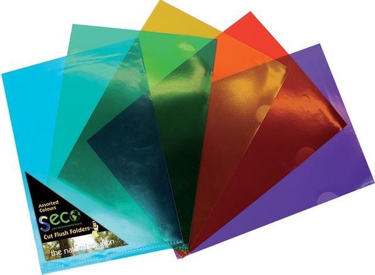 Seco l-map - a4 - assorti - pp 100 micron - 25 stuks - milieuvriendelijk