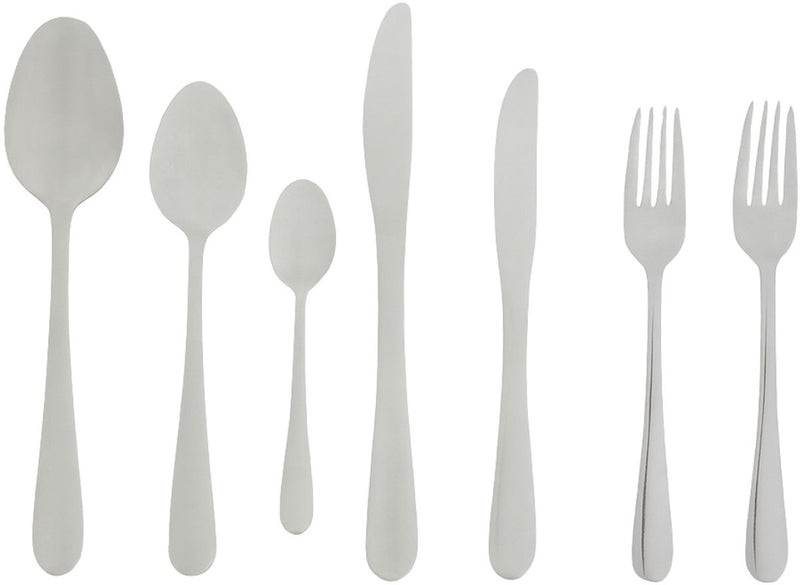 Alpina bestekset 6 persoons - bestek set 42-delig - rvs messen, lepels, vorken, theelepels en gebaksvorkjes - vaatwasserbestendig - glanzend zilver