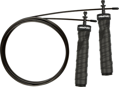Avento springtouwset - heavy duty - verzwaard verstelbaar in gewicht - zwart