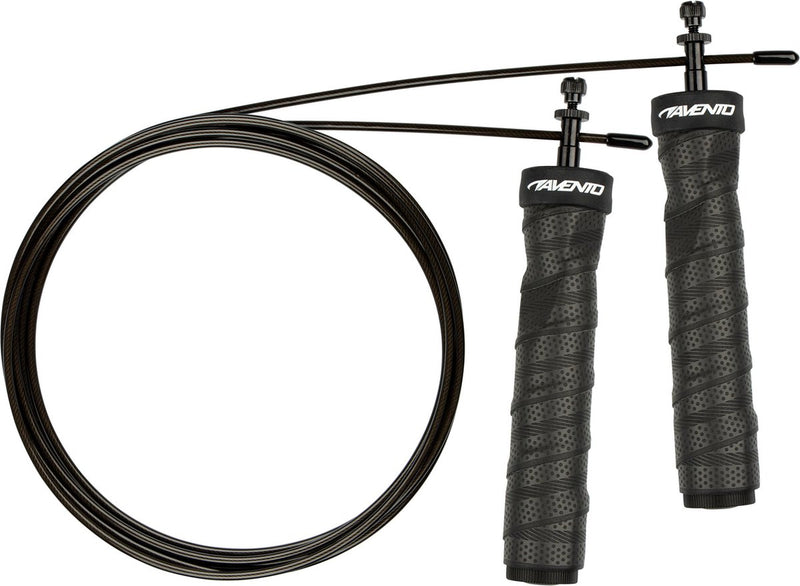 Avento springtouwset - heavy duty - verzwaard verstelbaar in gewicht - zwart