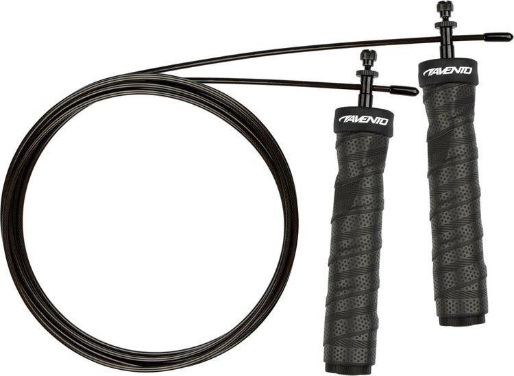 Avento springtouwset - heavy duty - verzwaard verstelbaar in gewicht - zwart