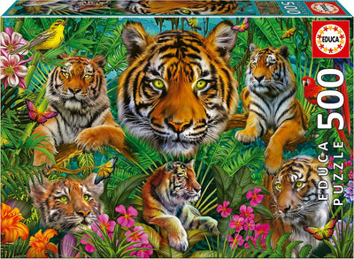 Educa - puzzel - 500 stuks - tijger jungle