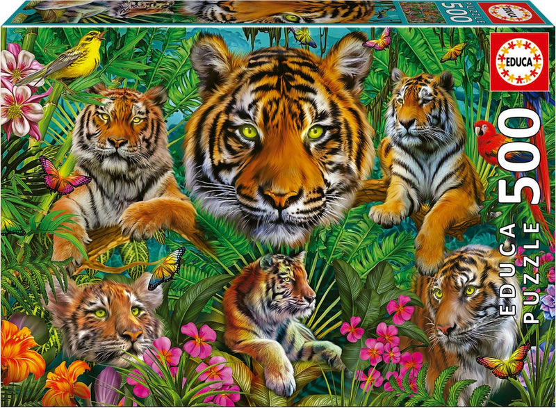 Educa - puzzel - 500 stuks - tijger jungle