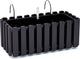 Prosperplast fence-look plantenbak bloembak - kunststof - 38 x 18 x 16 cm - antraciet - hangend - voor binnen en buiten