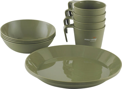Easy camp moss 4 dine set campingbord camping servies 4 personen groen