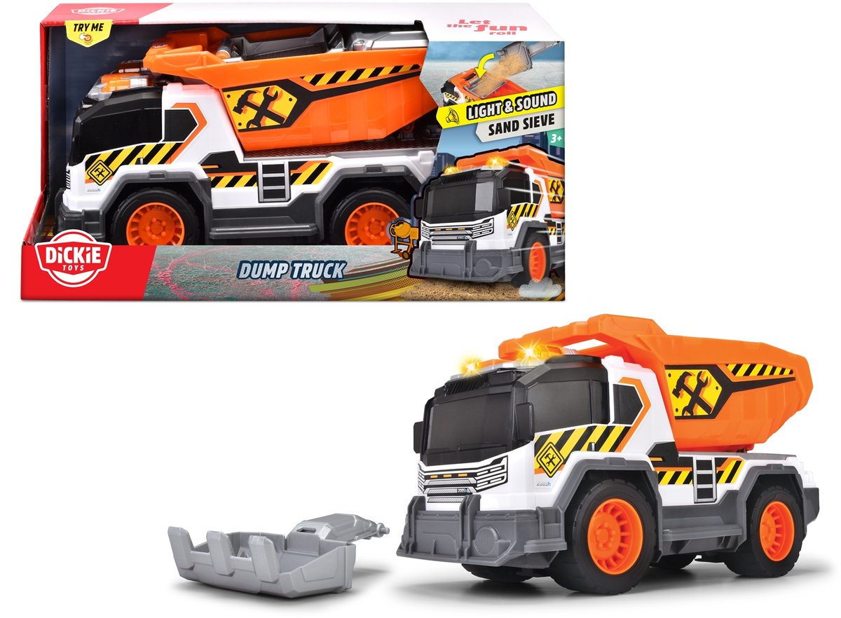Dickie toys - kiepwagen - vrachtwagen - licht en geluid - vanaf 3 jaar