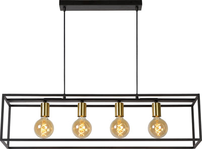Lucide ruben - hanglamp - 4xe27 - zwart