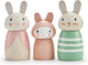 Tender leaf preschool - popje - konijnenfamilie - 10x4x7cm - hout - 3 jaar