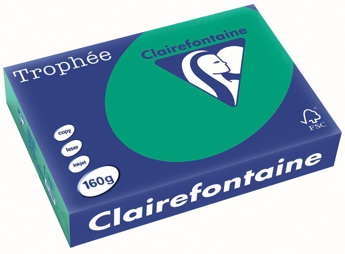 Clairefontaine trophée intens a4 dennengroen 160 g 250 vel