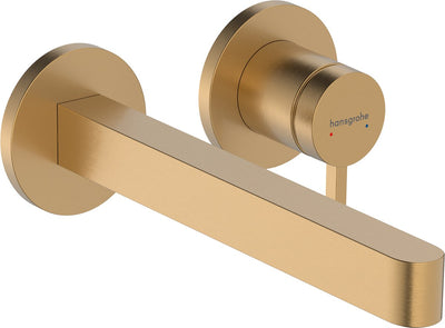 Hansgrohe finoris - inbouw wastafelmengkraan - ééngreeps bediening - met afvoerplug - 228mm - brushed bronze