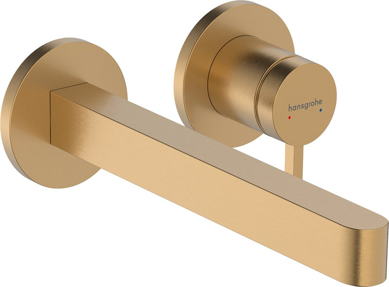 Hansgrohe finoris - inbouw wastafelmengkraan - ééngreeps bediening - met afvoerplug - 228mm - brushed bronze