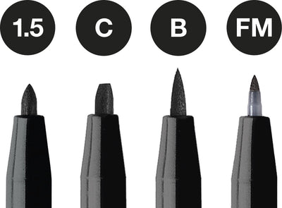 Faber-castell tekenstift - pitt artist pen - zwart - 4-delig - fc-167153