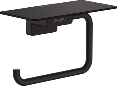 Hansgrohe addstoris closetrolhouder met planchet mat zwart